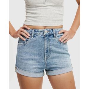 Cotton On High Rise Classic Light Wash Denim Shorts size 6